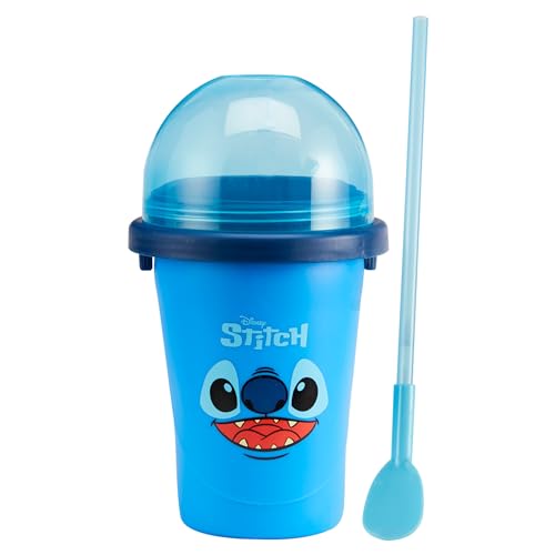ChillFactor Disney Stitch Slushy Maker – Wiederverwendbarer Becher für hausgemachte Slushies, Blau