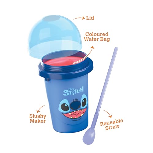 ChillFactor Disney Stitch Slushy Maker – Wiederverwendbarer Becher für hausgemachte Slushies, Blau