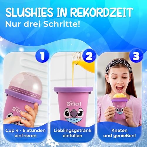 Magic Freez Slushy Maker Becher 370ml – Tragbarer Slush Eisbereiter mit 2-in-1 Strohhalm & Löffel
