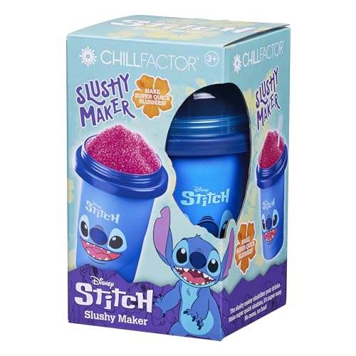 ChillFactor Disney Stitch Slushy Maker – Wiederverwendbarer Becher für hausgemachte Slushies, Blau