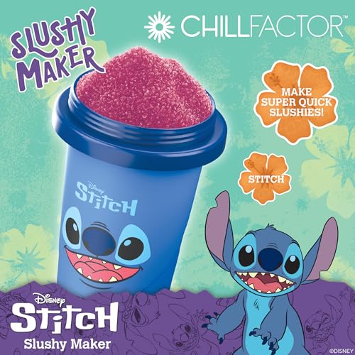 ChillFactor Disney Stitch Slushy Maker – Wiederverwendbarer Becher für hausgemachte Slushies, Blau